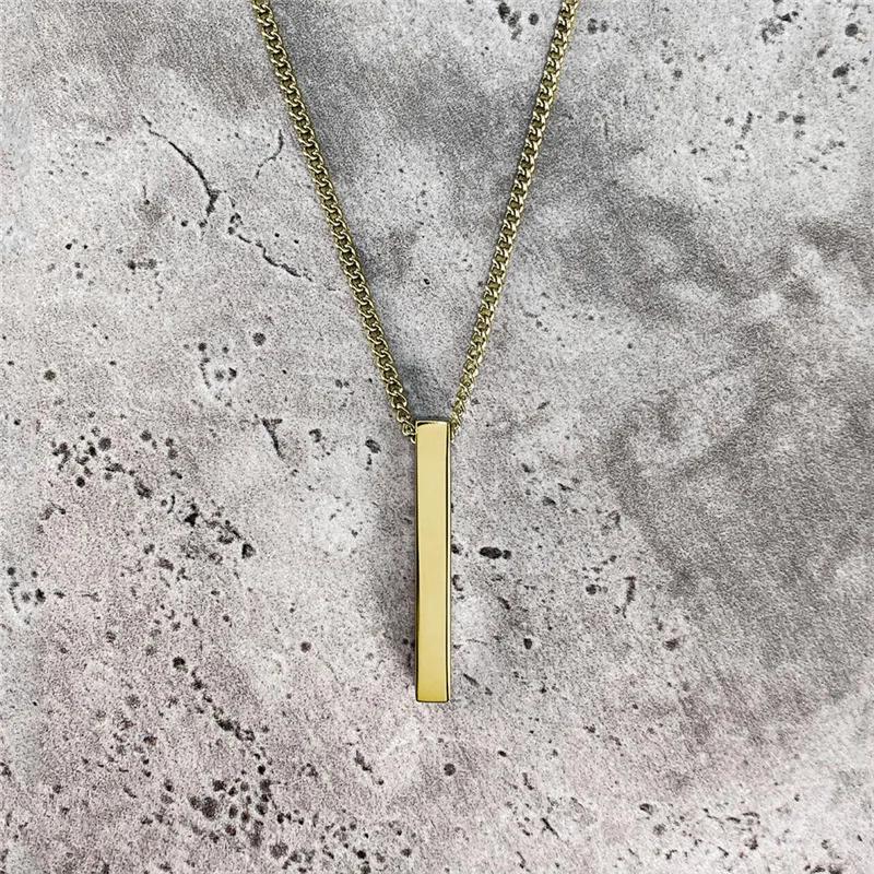 Personality Geometric Square Spiral Pendant Necklace for Mens Hip Hop Rock Chokers Stainless Steel Chain Punk Party Jewelry Gift