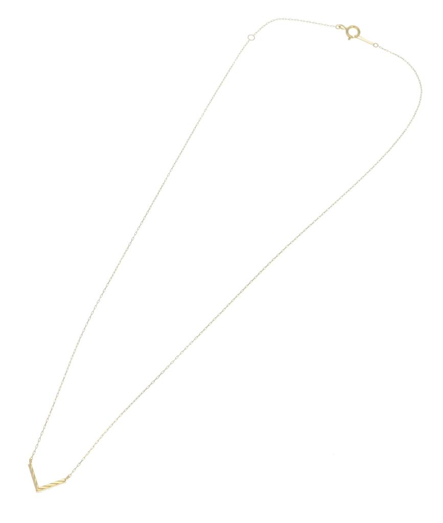 D Collection 18K Yellow Gold DN19002BYG V-Line Necklace, 40cm,