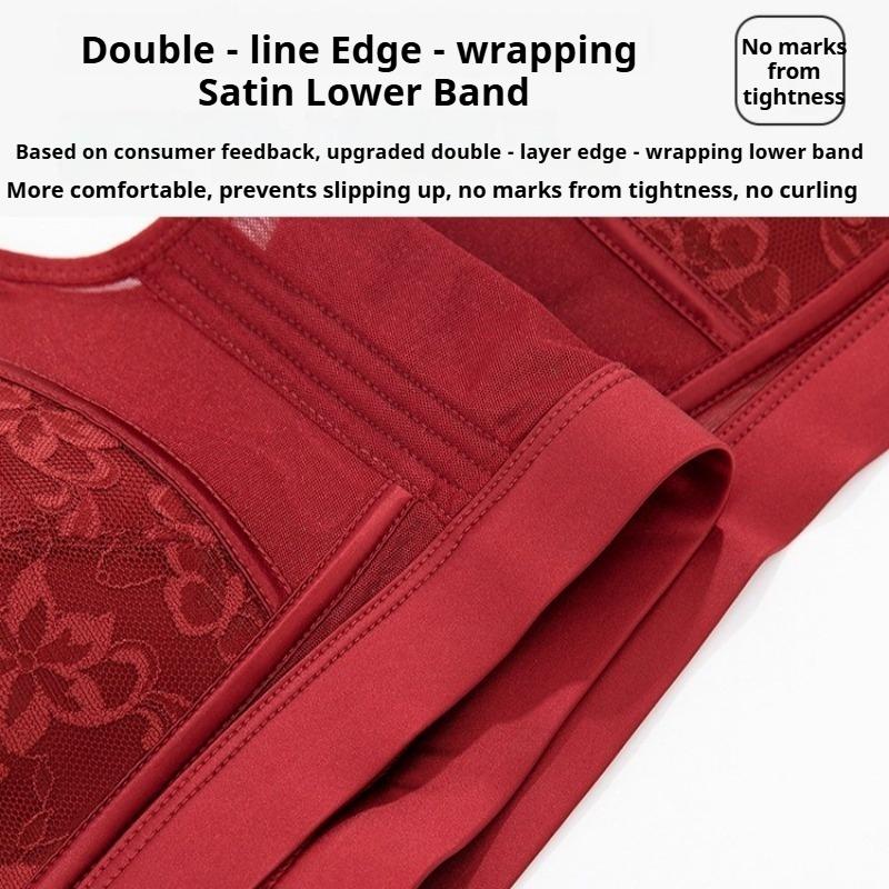 Front Buckle Seamless Underwear Thin Section Women's Big Breasts Small Beautiful Back Adjustable Large Size Bra Gather and Close The Breast Bra