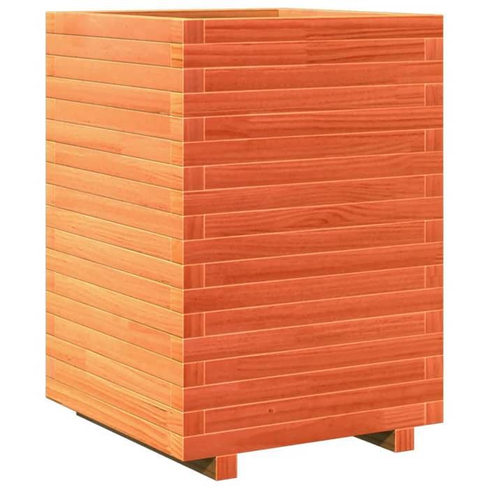 VidaXL Planter Wax Brown 50x50x72 Cm Solid Pine Wood, Outdoor Planter, Flower Box, Tomato Planter, 3282611