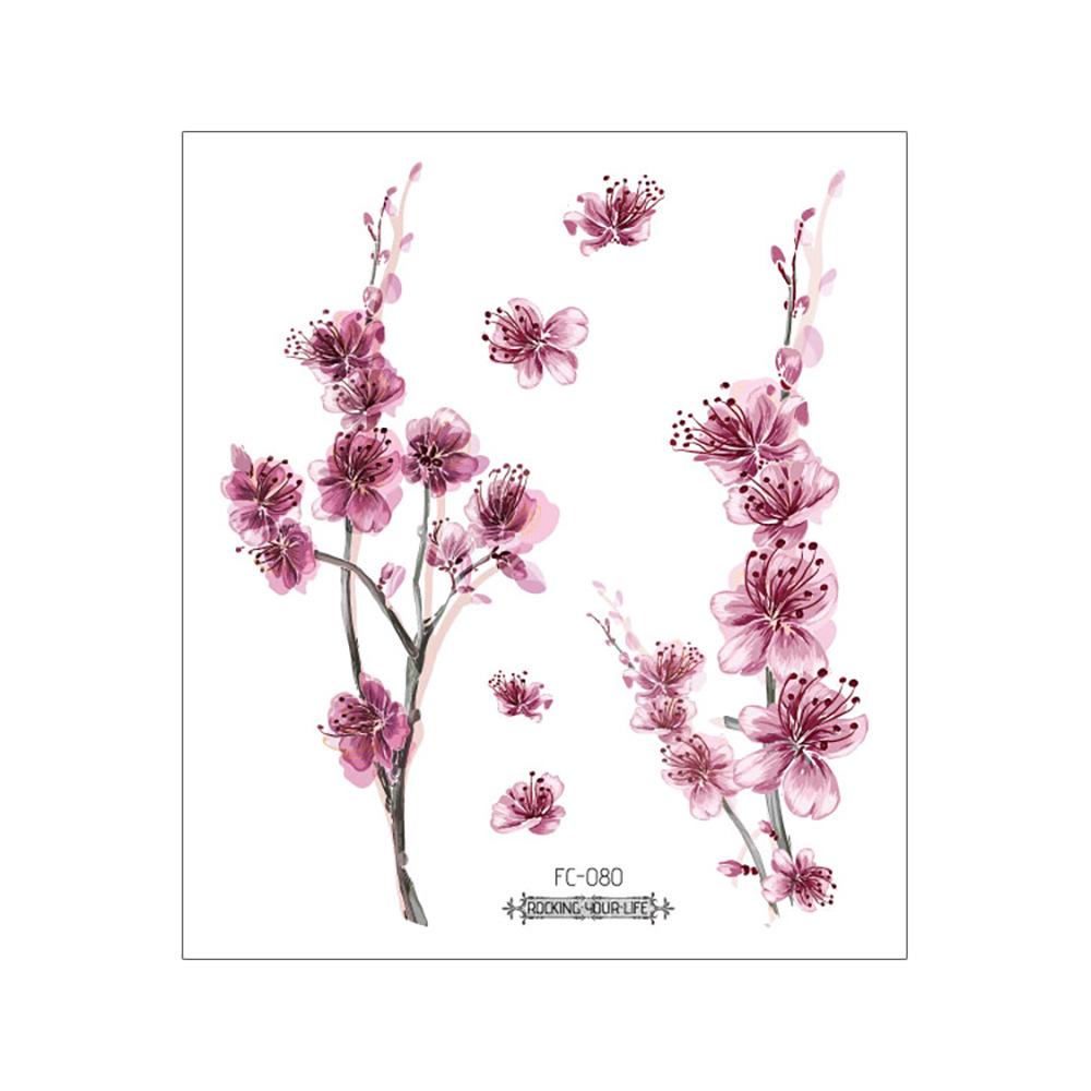 Waterproof Cherry Blossom Tattoo Sticker - Elegant Small Fresh Flower Design for Arm or Collarbone