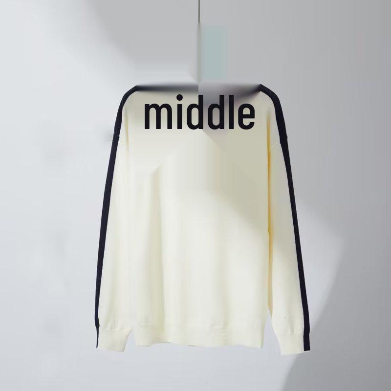 

Мужская модная вязаная рубашка поло в стиле колор-блок с лацканом и застежкой на половину молнии - Длинный рукав, спущенное плечо, утолщенная для осени и зимы. Extra Large белый