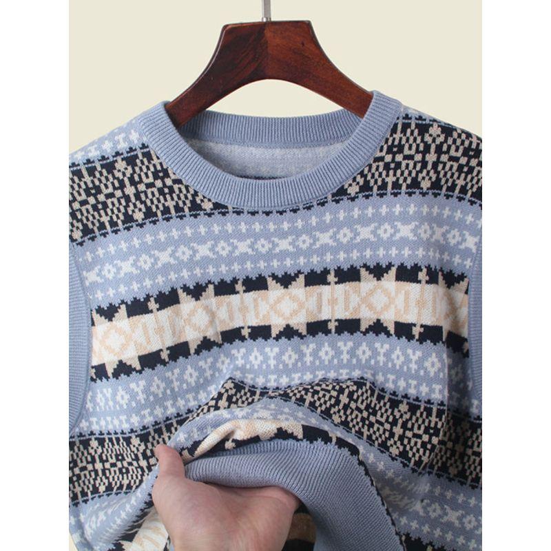 French Style Design Niche Style Knitting Vest Women's Fall and Winter Bandage Dress round Neck Embroider Jacquard Sleeveless Vest Waistcoat