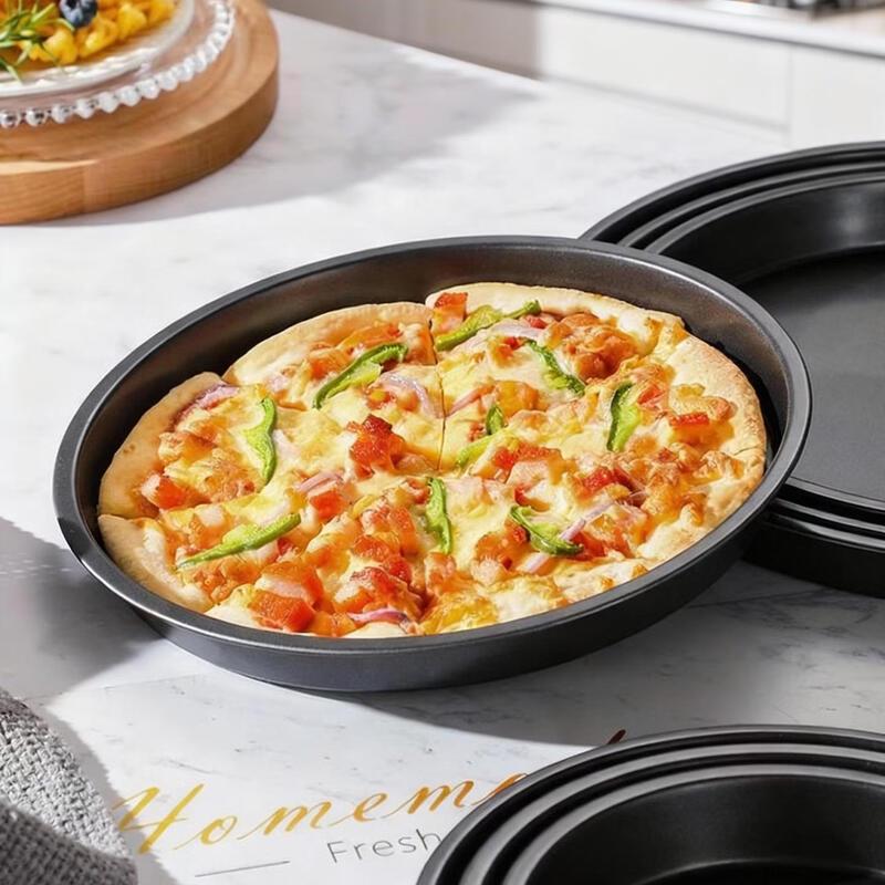 MDNG 8-inch Golden Non-stick Carbon Steel Pizza Pan Set