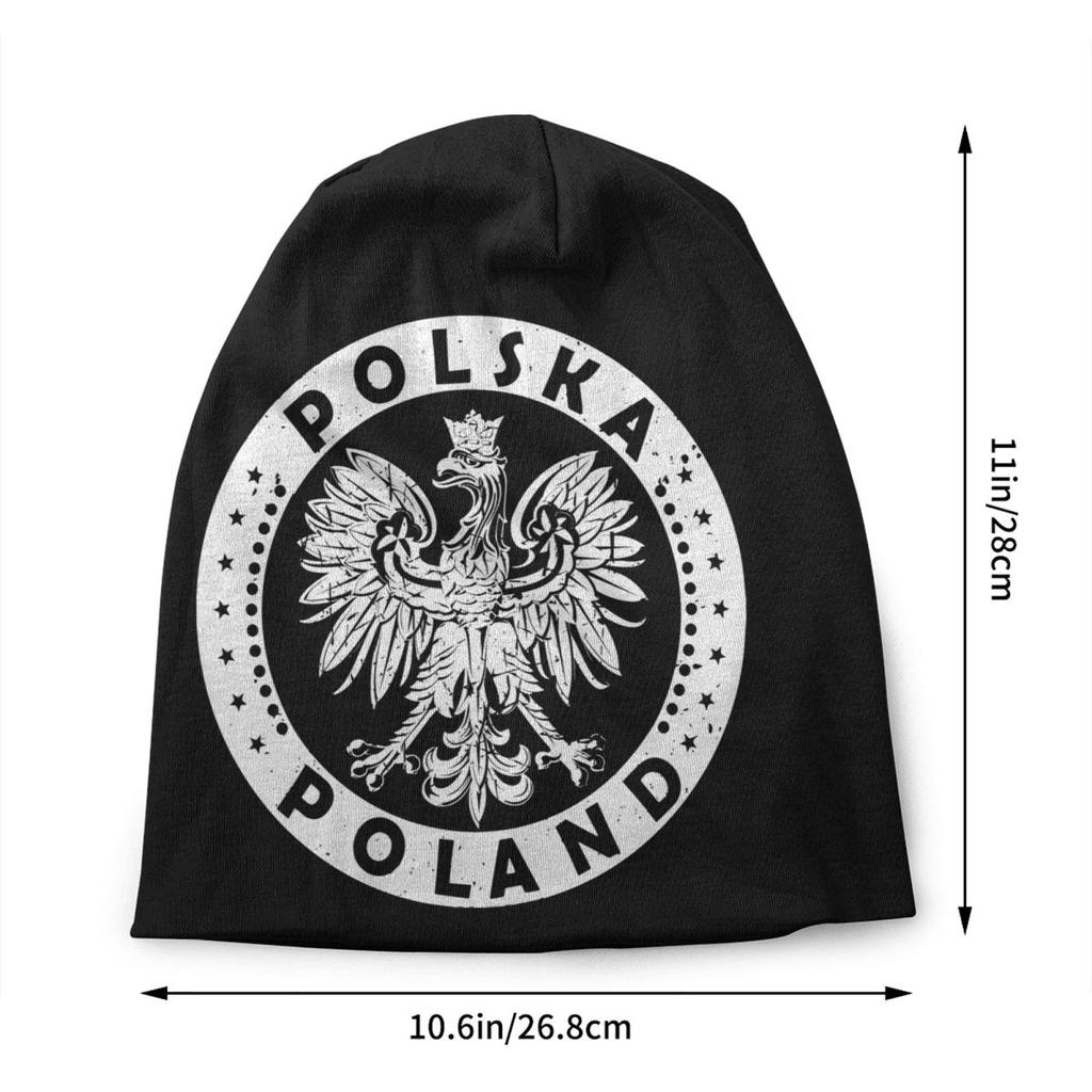 Custom Vintage Polska Polish Eagle Skullies Beanies Caps Winter Warm Knitting Hat Unisex Adult Poland Coat Of Arms Bonnet Hats
