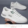 2024 Shoes for Men Genuine Leather Casual Shoes Fashion White Flat Skateboard Shoes Cool Slip-on Sneaker