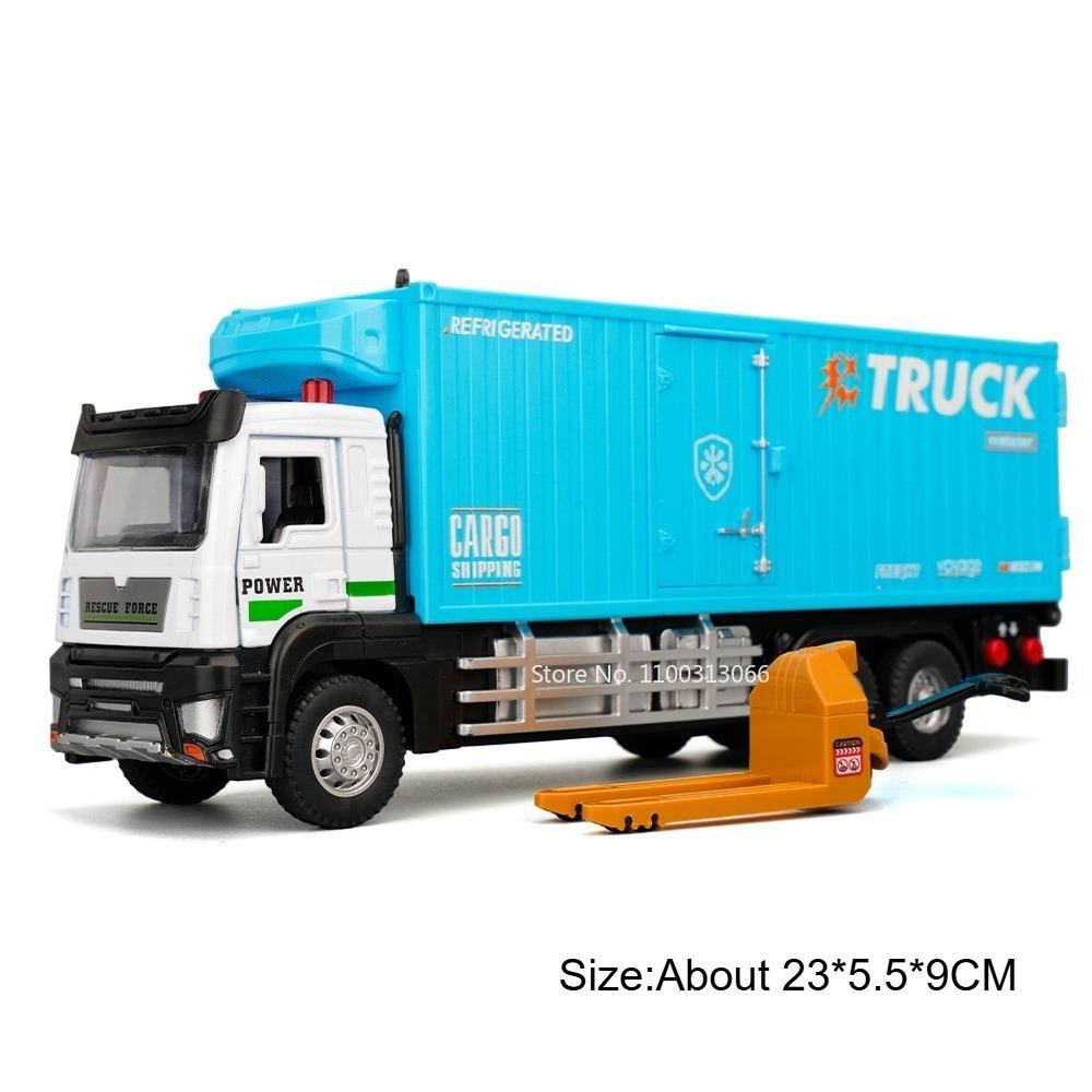 1:32 Model Toy Refrigerated Freezer Trucks Alloy Diecast Fruit and Vegetable Transport Vehicles Rubber Tires Doors Opened Gifts