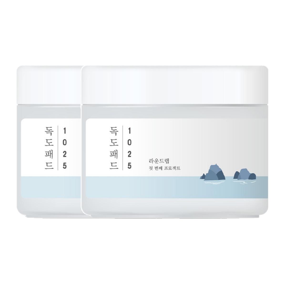 

Round Lab 1025 Dokdo Pad, Hydrating Exfoliating Toning Pad with Deep Sea Water, 70 Sheets x 2 Packs