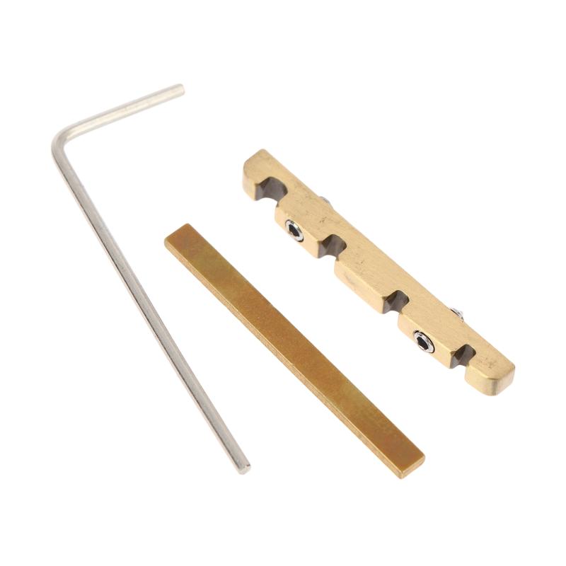 1Set Adjustable Bell Brass Bass Bridge Nut Guitar 38Mm For 4 String Bass Guitar Piano Pillow Accessories one size