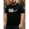 European sizes FACE THE FUTURE faced Men'S Print Short-Sleeved Shirt | Medium Elastic Fashion Style, Breathable Fabric, Casual and Sporty