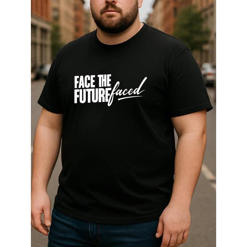 European sizes FACE THE FUTURE faced Men'S Print Short-Sleeved Shirt | Medium Elastic Fashion Style, Breathable Fabric, Casual and Sporty