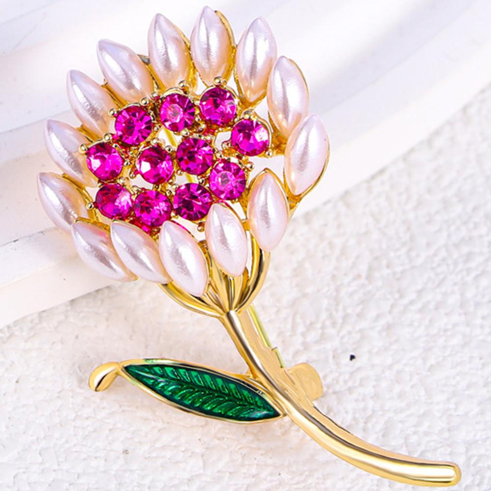 Vintage Crystal Flower Brooches Pearl Brooch Pin Wedding Jewelry Gifts Party
