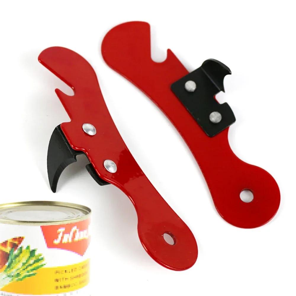 4 SZTUKI Przenośny Wielofunkcyjny Otwieracz do Butelek Stal Nierdzewna Bezpieczny Cięcie Boczne Ręczny Otwieracz do Puszek Ergonomiczny Otwieracz do Piwa Narzędzie Kuchenne