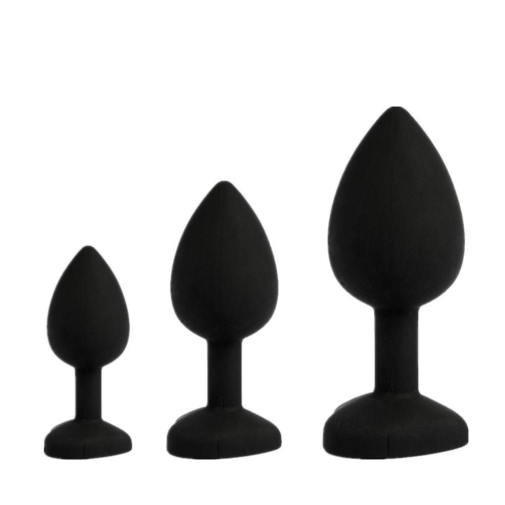 Silicone Anal Plug Unisex Crystal Jewelry Butt Plugs With Strong Sucker Anus Expansion Love Kits