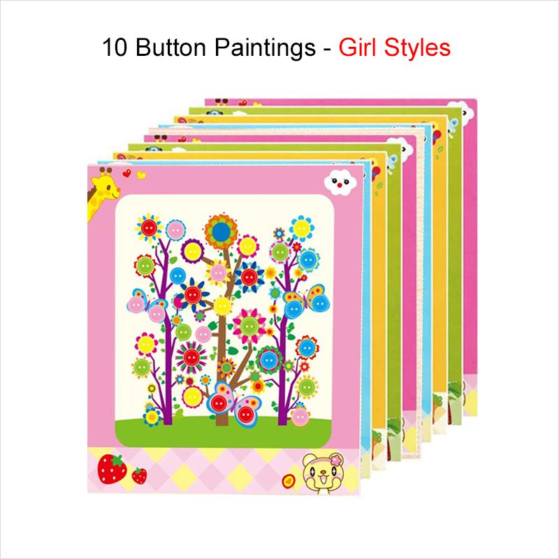 Children Button Sticker Toy Developmental Toys Stickers Game Handicrafts DIY Stickers Cartoon Pattern Painting Drawing TMZ