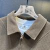 Men's European Cotton Fleece-Lined Knit Zipper Lapel Sweatshirt - Autumn/Winter, Loose Plus Size, High-End Casual Clothing