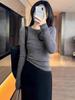 2026 Women's High-End Slim Fit Wool Sweater - Round Neck, Long Sleeve, Regular Shoulder, Autumn/Winter Base Layer.