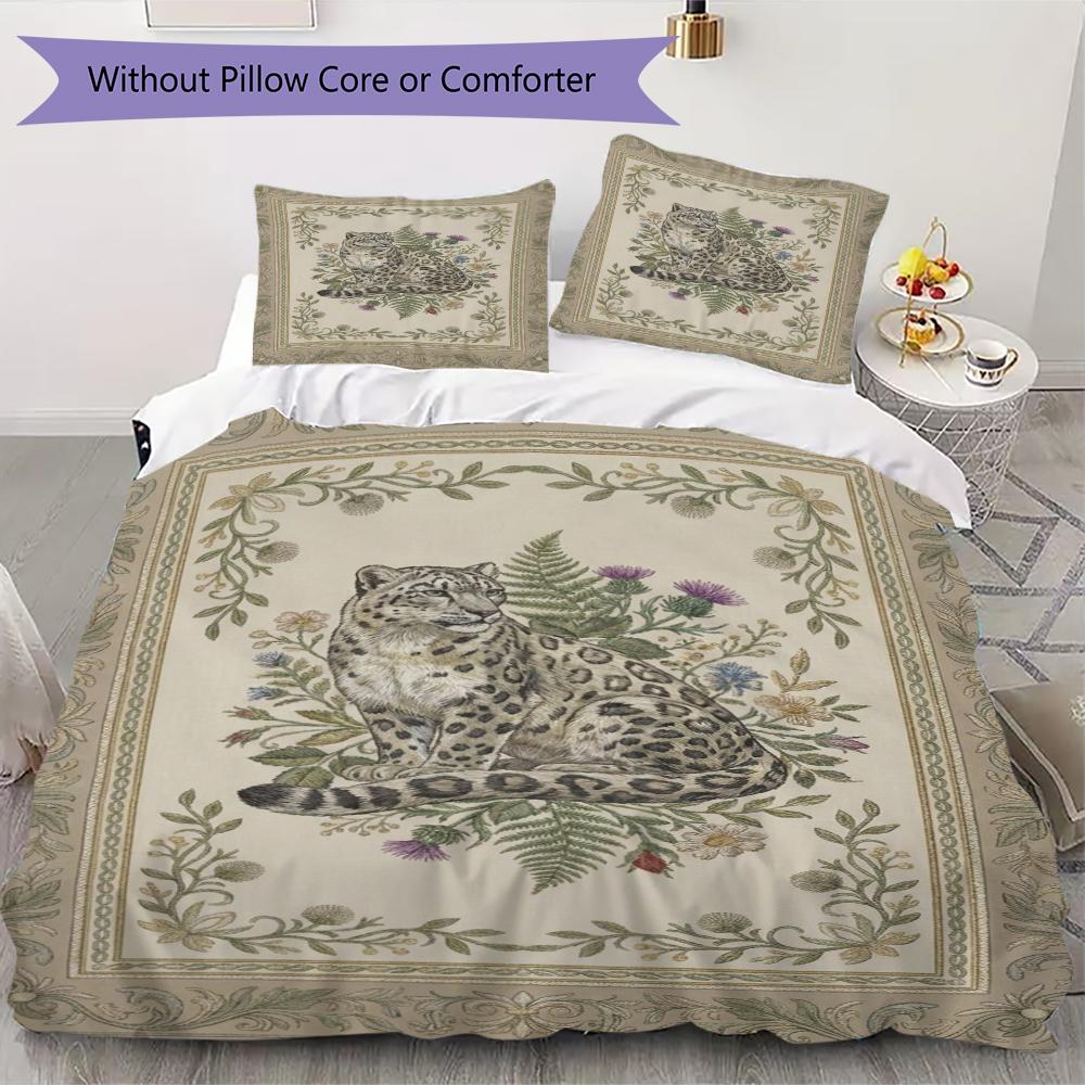 

Snow Leopard Animal Pattern Bedding uilt Set uilt Cover Pillowcase Home Decoration Birthday Gift (1 * duvet cover + 2 * pillowcase without core)119 135x200cm