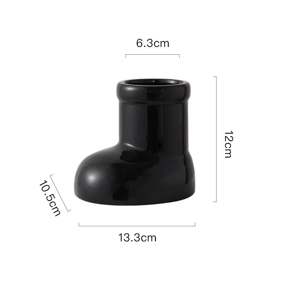 Creative Ceramic Vase Boots Shoe Cute Cartoon Pen Holder Tabletop Storage Ikebana Flower Vase Boots Pot Home Decoration Accessor