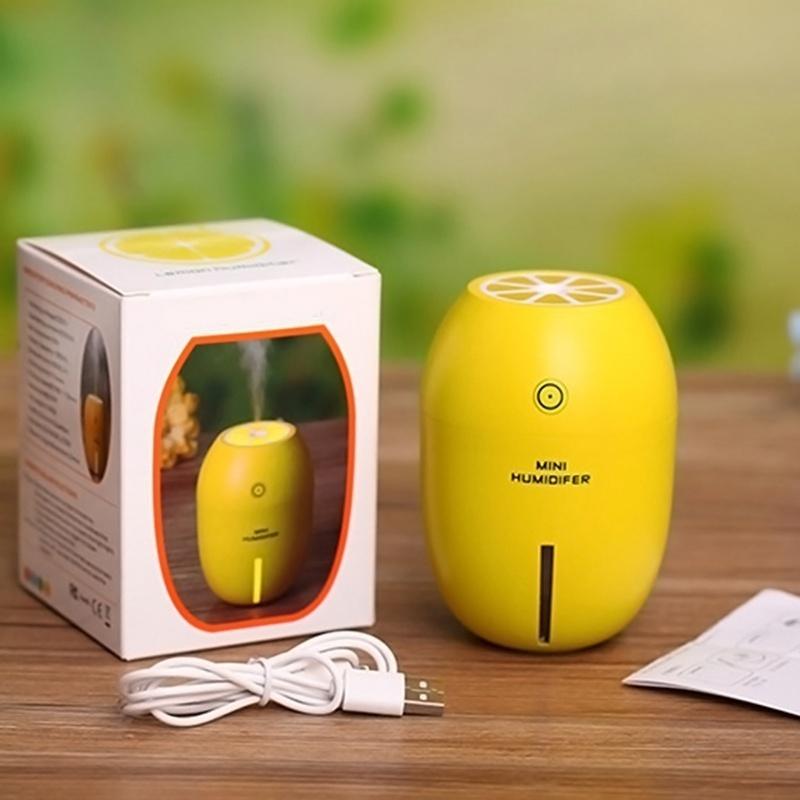 Lemon creatieve ultrasone luchtbevochtiger essentiële olie diffuser aroma met licht aromatherapie elektrische geurverspreider mist maker