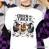 Chick or Treat Chicken T-and Kids Tshirt, Funny Farmhouse Halloween Tee