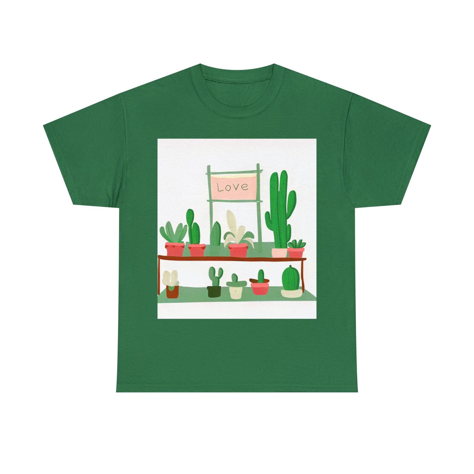 Green Cactus Plant Love Tee 100