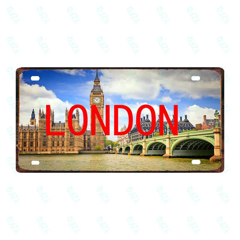 30X15cm City County Sign Plaque Metal Vintage Travel Souvenir Wall Home Cafe Shop Restaurant Decoration  Poster Cuadros DC-0085B