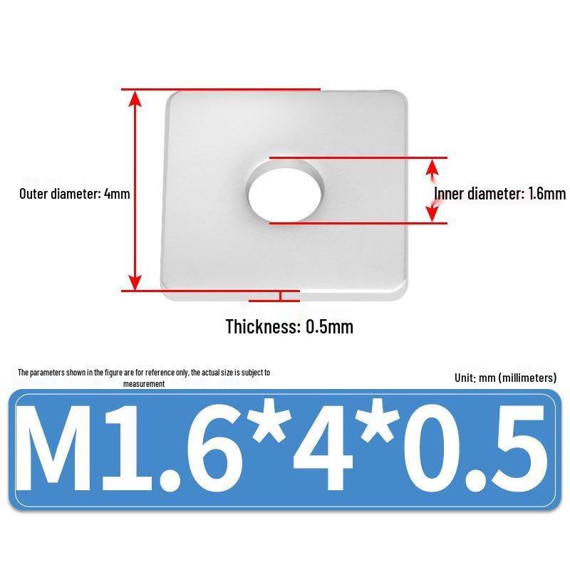 304 Stainless Steel Thickened Square Flat Washers M4-M24