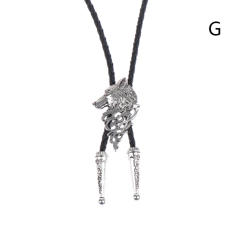 Vintage Personality Adjustable Bull Head Shirt Chain Solid Collar Rope Leather Necklace