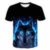 Animal Wolf T Shirt For Boys Print Children Boys Harajuku 3D T Shirt Summer Kids Short Sleeve Girls Tshirt Cartoon Baby T-Shirts