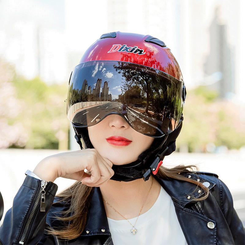 Electric Car Helmet Harley Battery Car Men's and Women's Models Four Seasons Autumn and Winter Scarf Removable Hat