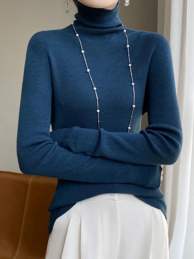 Dámský přiléhavý rolák 2025 - Pletenina z jemné vlny, Jednobarevná základní vrstva