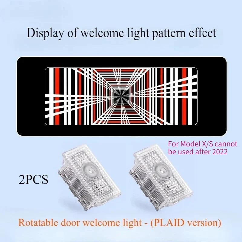 Door Lights For Tesla Model 3/Y Highland Juniper Projector Puddle Lights Ultra-Bright Welcome Step Light Glass Film Never Fade
