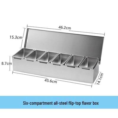 Zhongji Stainless Steel 6-Compartment Seasoning Box Set