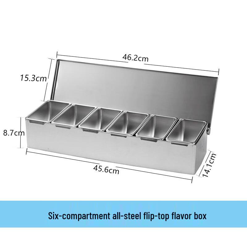 

Zhongji Stainless Steel 6-Compartment Seasoning Box Set
