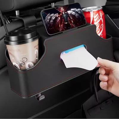 Universal Car Seat Back Storage Box Multi-Functional Vehicle Mounted Tissue Box Rear Seat Storage Cup Holder Hook Car Accessorie