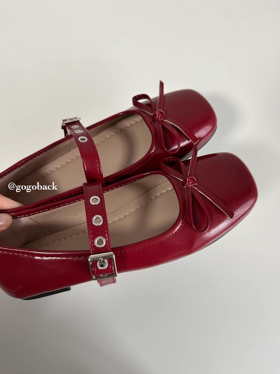 

Blue cabinet, niche retro four-color versatile ballet single shoes with soft soles, comfortable Mary Jane light mouth small leather shoes for women 35