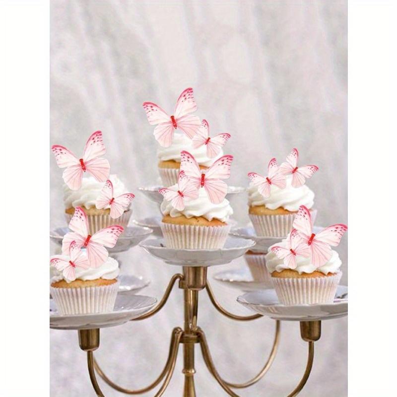 48 Pcs Edible Butterflies For Cake Decorating, Wafer Paper Butterfly Cake Topper Butterfly Cupcake Decorating For Wedding Birthday Anniversary Flower