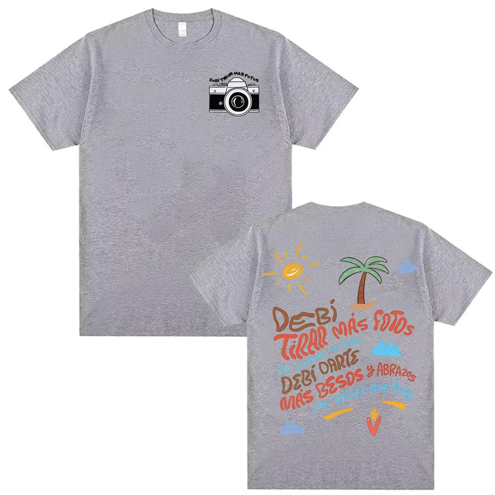 Singer Bad Bunny DTMF Album Graphic 100cotton men's shirt Y2k HipHop O-Neck Short Sleeve women's summer fashion oversized Tshirt
