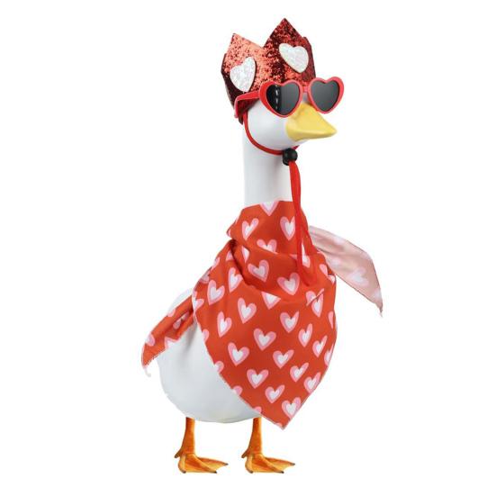 

Набір одягу для гусака на веранду до Дня святого Валентина, костюм для гусака на подвір я, аксесуари для гусака на газон. Включає червоний нагрудник-серце, капелюх, окуляри для 23-дюймової статуї гусака з цементу або пластику Sets