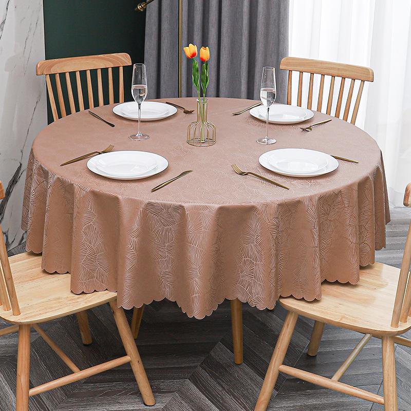 European Waterproof Tablecloth Fabric Oil-Proof And Anti-Scalding Leave-In Tablecloth Hotel Household Round Round Table Dining Table Cloth Tablecloth