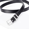 Trendy Women's Y2k Denim Style Pu Leather Belt With Chic Simple Silver Buckle