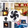 5 Flügel Schwarz Kamin Wärmegetriebener Ofenventilator Holzscheitbrenner Ecofan Leise Heim Kaminventilator Effiziente Wärme