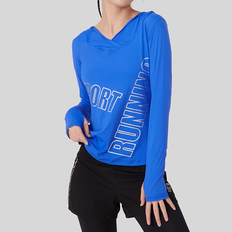 

Женский профессиональный быстросохнущий худи для бега - С длинным рукавом, облегающий спортивный костюм XL