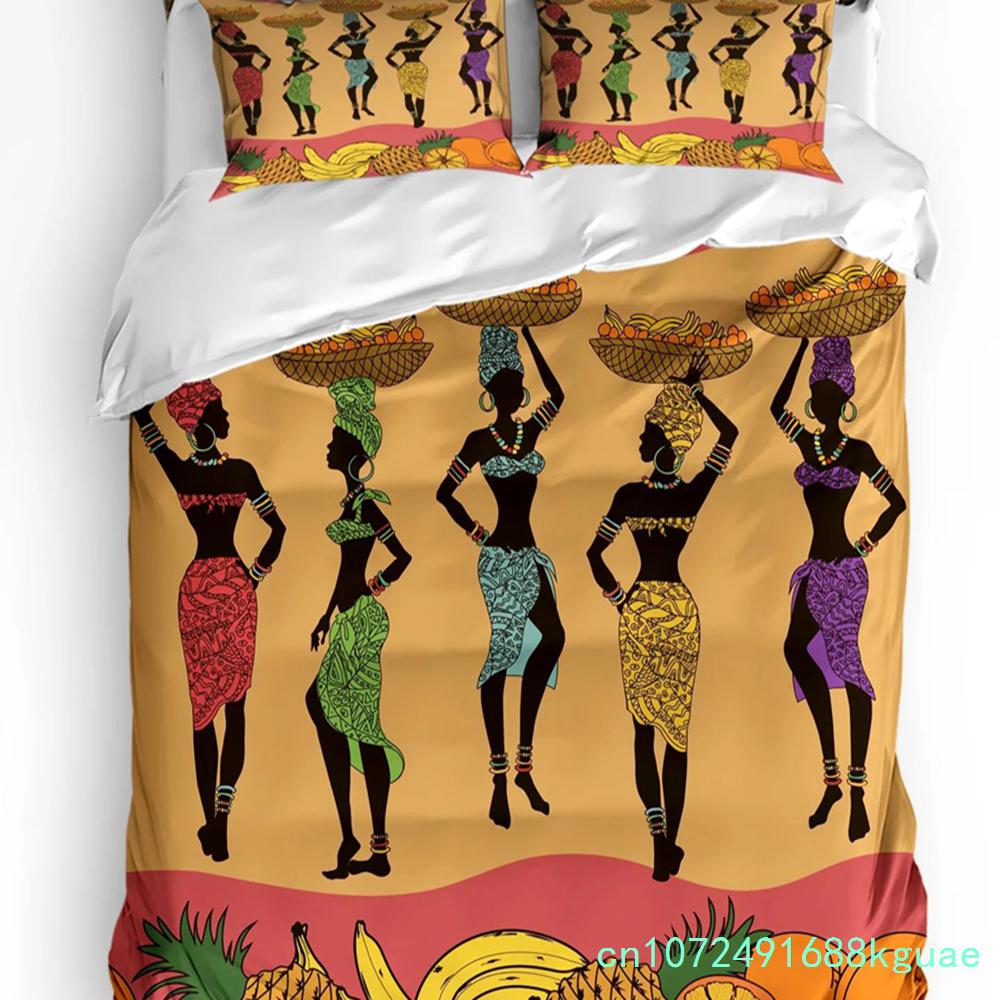 Africa Silhouette Elephant Giraffe Duvet Cover 3pcs Bedding Set Home Textile Quilt Cover Pillowcases Room Bedding Set No Sheet