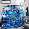 Custom Name,Chelsea FC Printed Flannel Blanket, soft throw for bedroom sofa, washable, Christmas present, great gift.