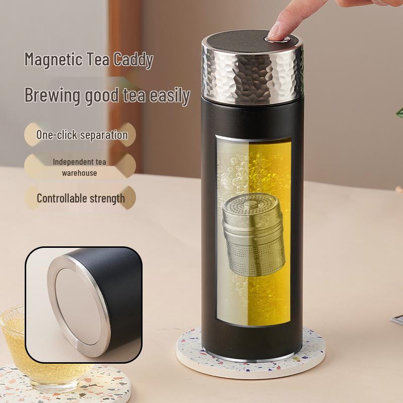 316 Stainless Steel Insulated Magnetic Bubble Tea Cup - High-Grade, Large Capacity Business Gift