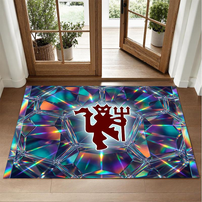 Tappeto in Velluto Cristallo Design Manchester United Tappetino Decorativo Morbido per Ingresso Camera da Letto