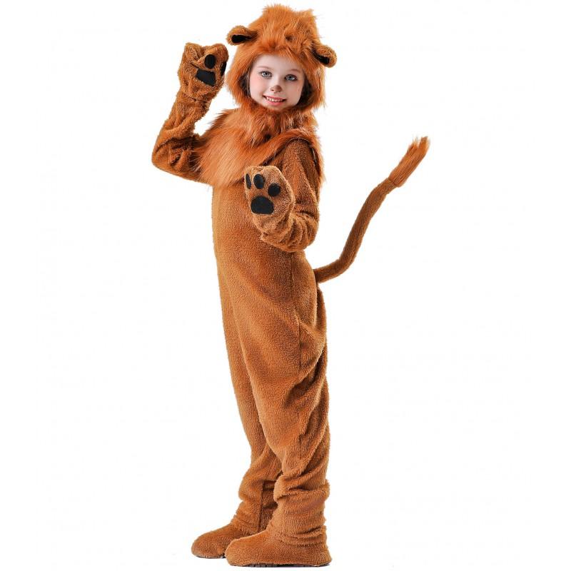 Family Matching Lion Cosplay Costumes Stage Performance Halloween Party Kids Adult