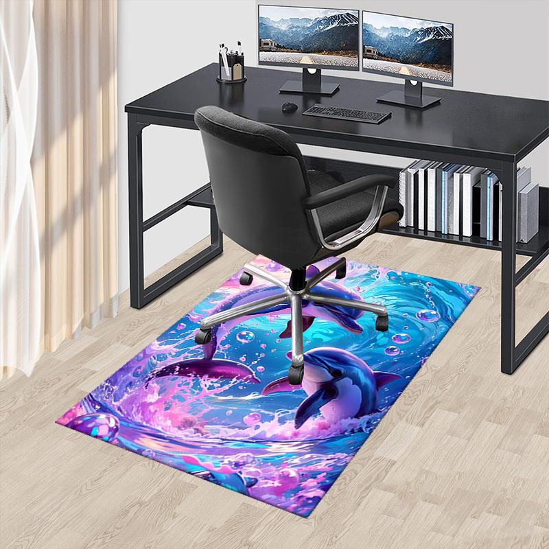 

1pc Anime Dolphin Chair Mat: Vibrant Cartoon Design for Office, Home Decor - Suitable for All Seasons.H064 60cm by 90cm